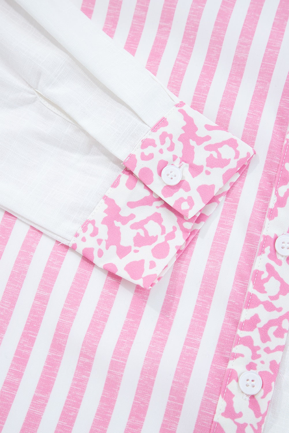 Mixed Leopard Oxford Top