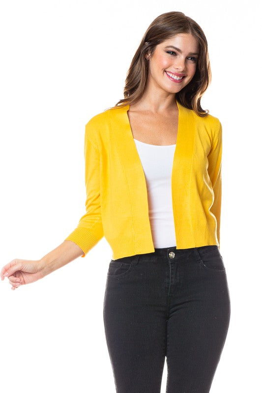 Crop Cardi Yellow