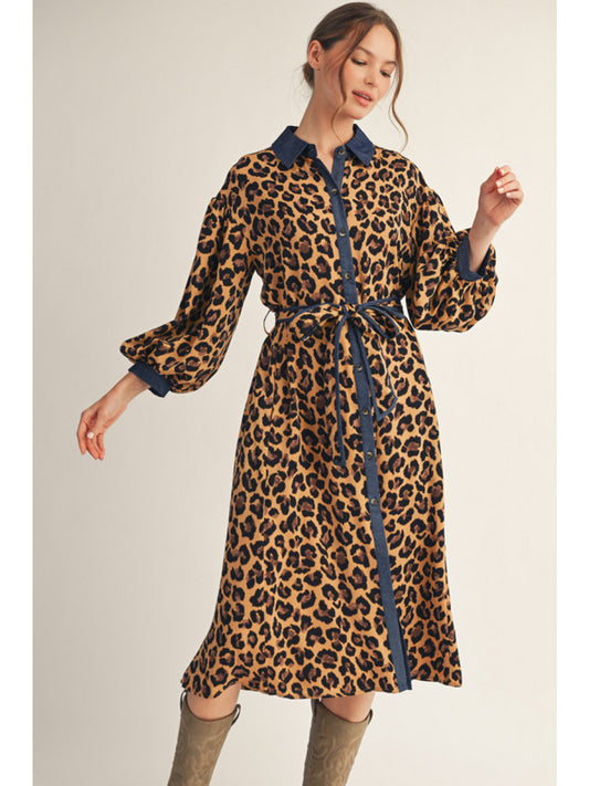Jodifl Leopard N Denim Dress