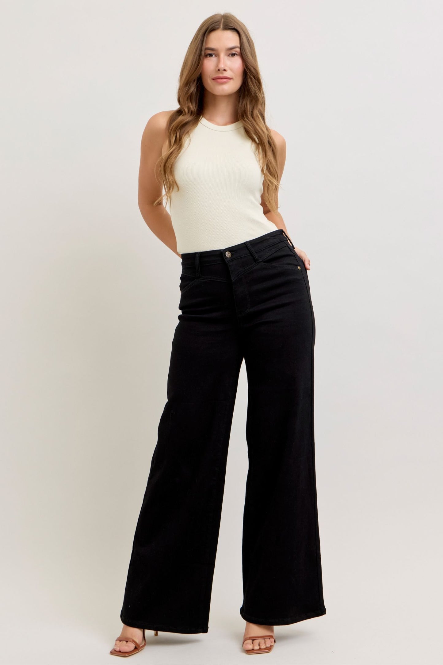 Black Retro Wide Leg Judy Blue Jean