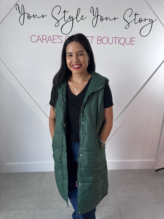 Emerald Hooded Puffer Vest