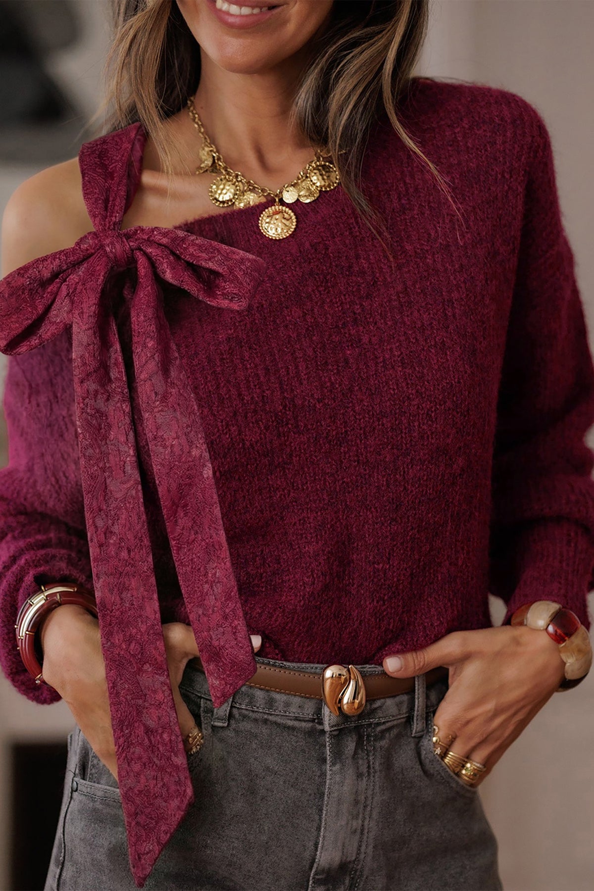 Wine N Bow Sweater