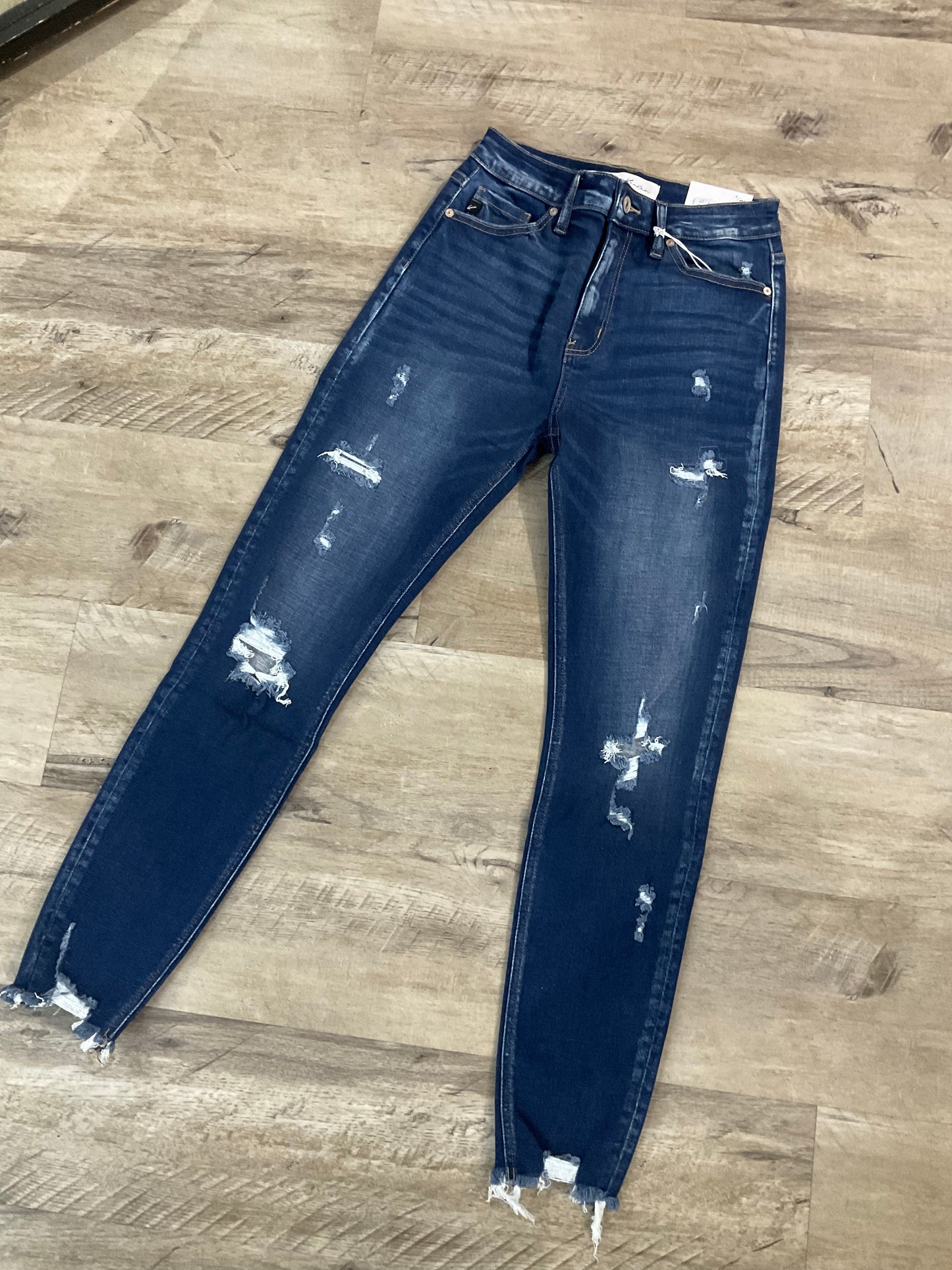 KanCan High Rise Ripped Ankle Jeans