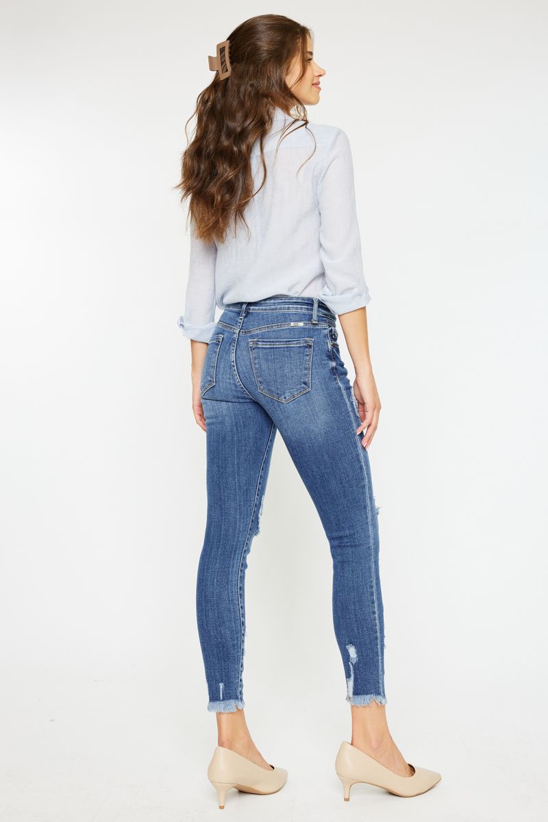 KanCan Mid Rise Ripped Ankle Jeans