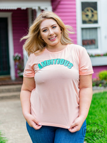 Ambitious Peach Cuff Tee sale