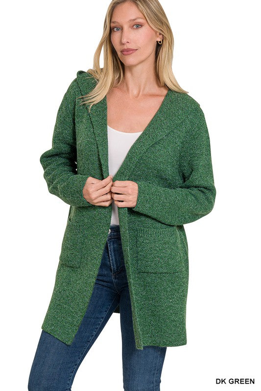 Hooded Open Front Cardigan