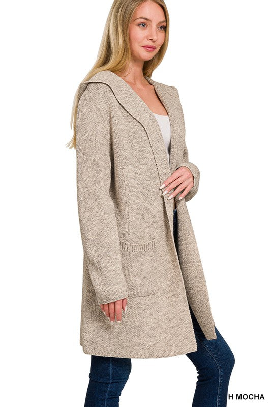 Hooded Open Front Cardigan