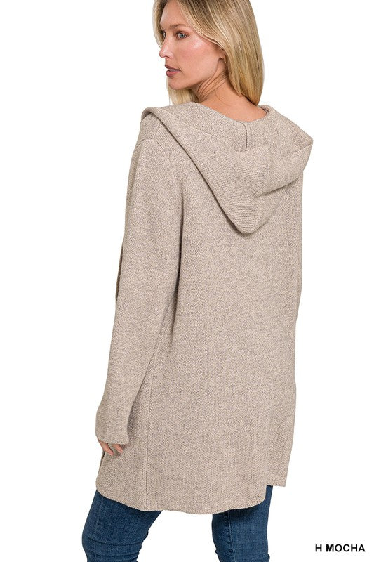 Hooded Open Front Cardigan