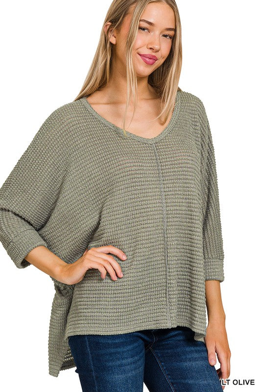 V-Neck High-Low Sweater