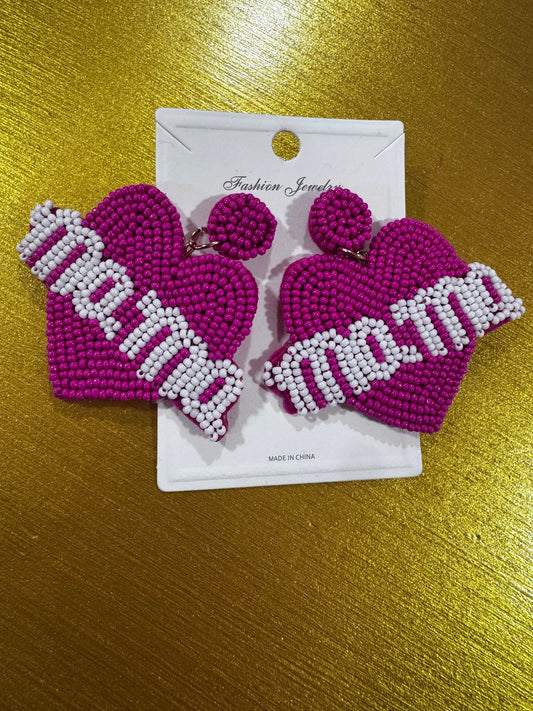 PINK MAMA BEADED EARRINGS