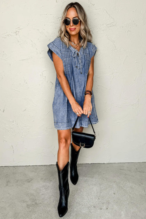 Denim V Dress