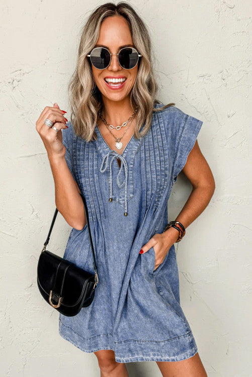 Denim V Dress