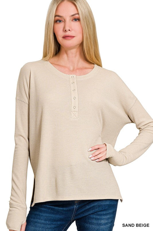 Zenana waffle thumb hole Henley