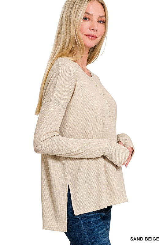 Zenana waffle thumb hole Henley