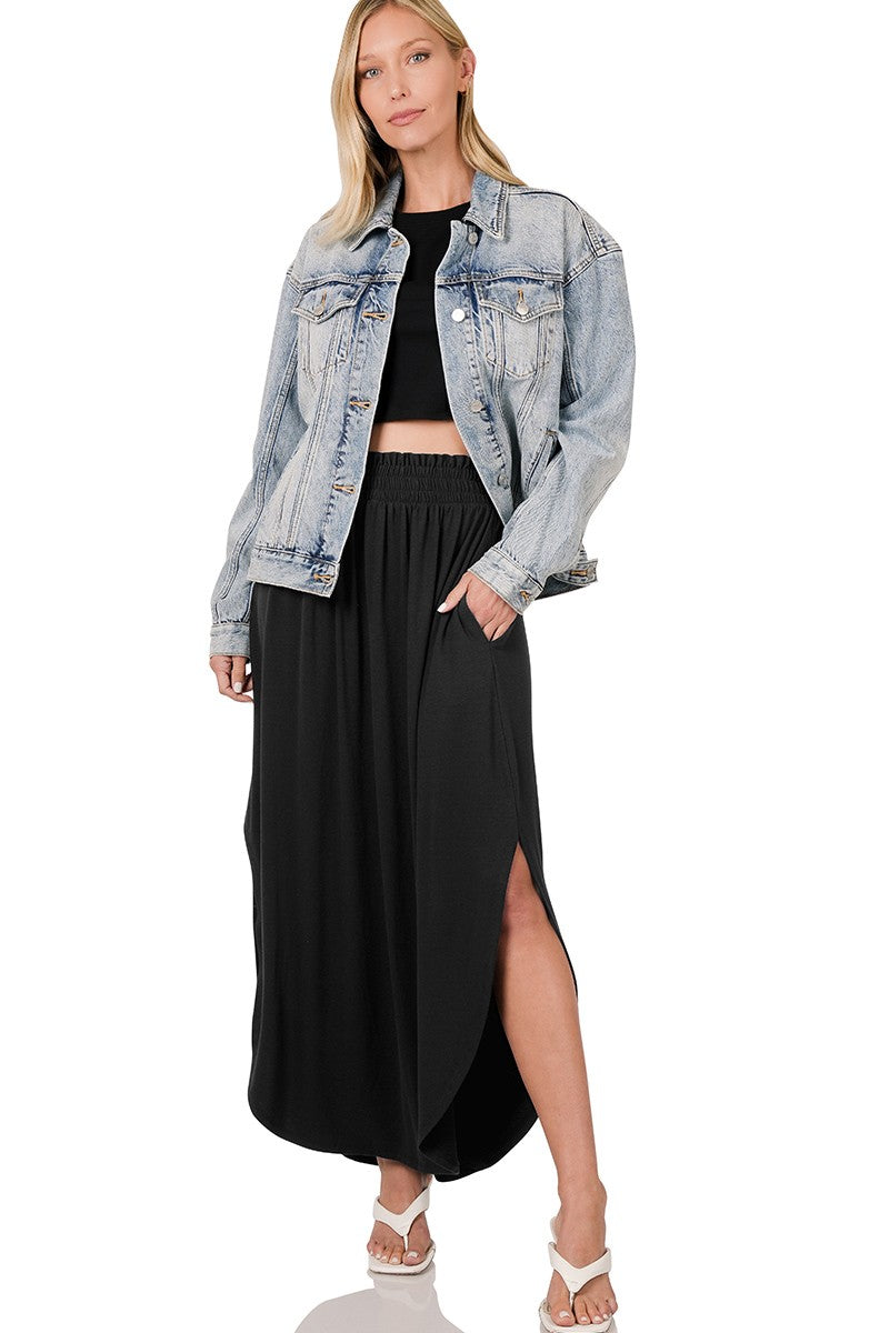 Zenana Black Maxi Skirts