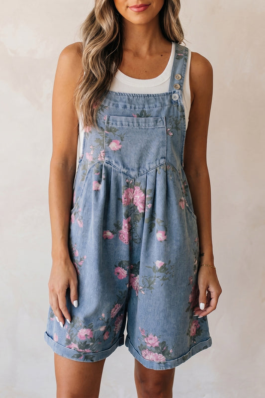 Floral Short Overalls