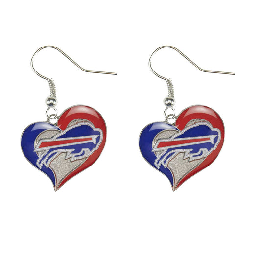 NFL Buffalo Bills Swirl Heart Earrings
