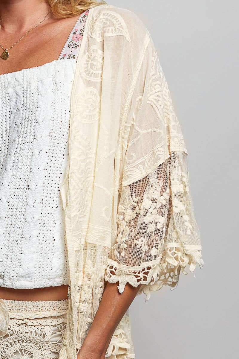 POL Solid Crochet Cardigan