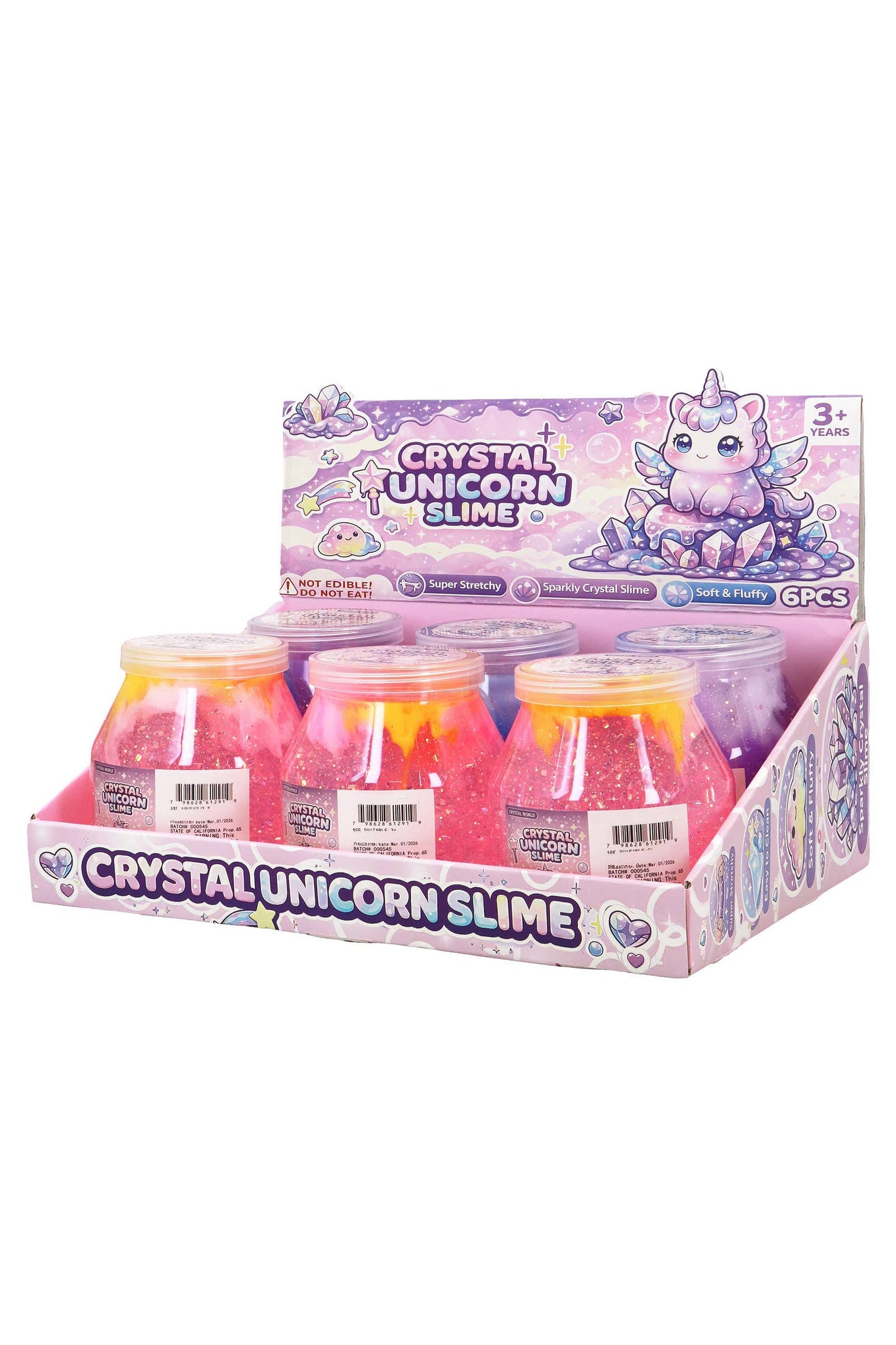 Cute Two-Tone Iridescent Glittery Unicorn Slime Jar EST Arrival Mid Aug