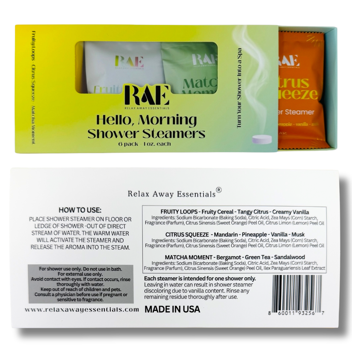 Hello, Morning Shower Steamers 6 Pack - Made in USA