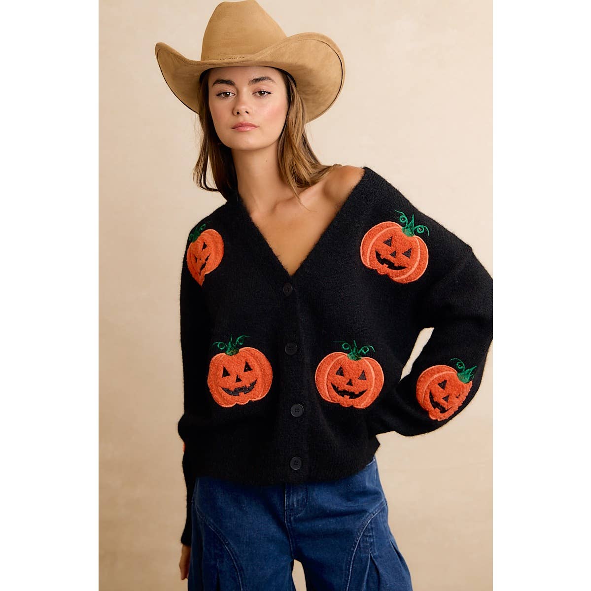 HALLOWEEN PUMPKIN BIBI KNIT CARDIGAN