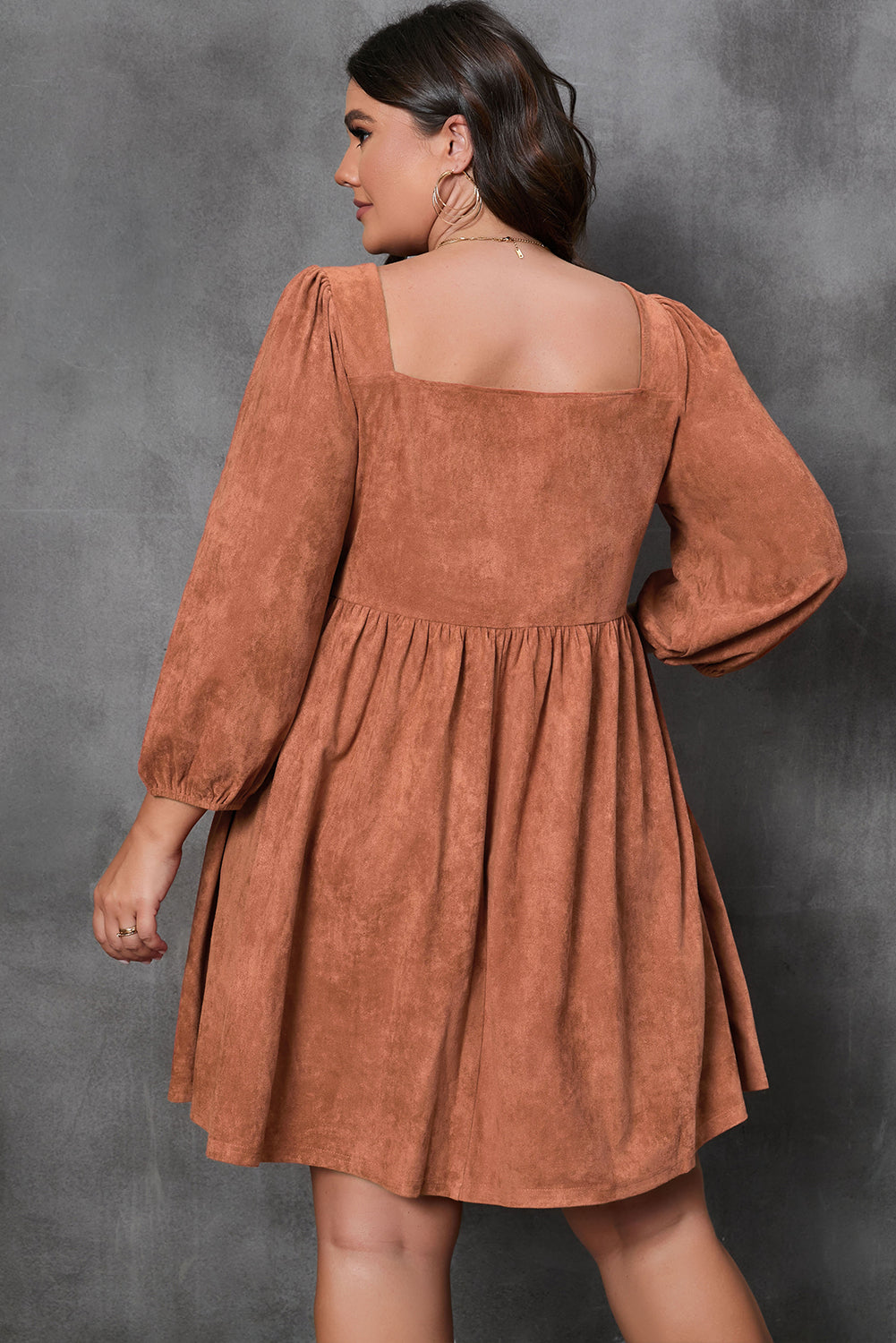 Chestnut Square Neck LS Dress