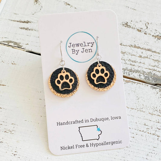 Paw Charm: Black & Rose Gold