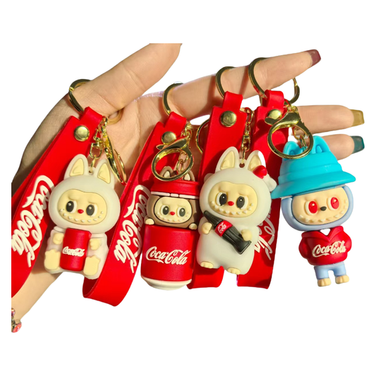 Monster Cola Shape Silicone Keychain Various Character