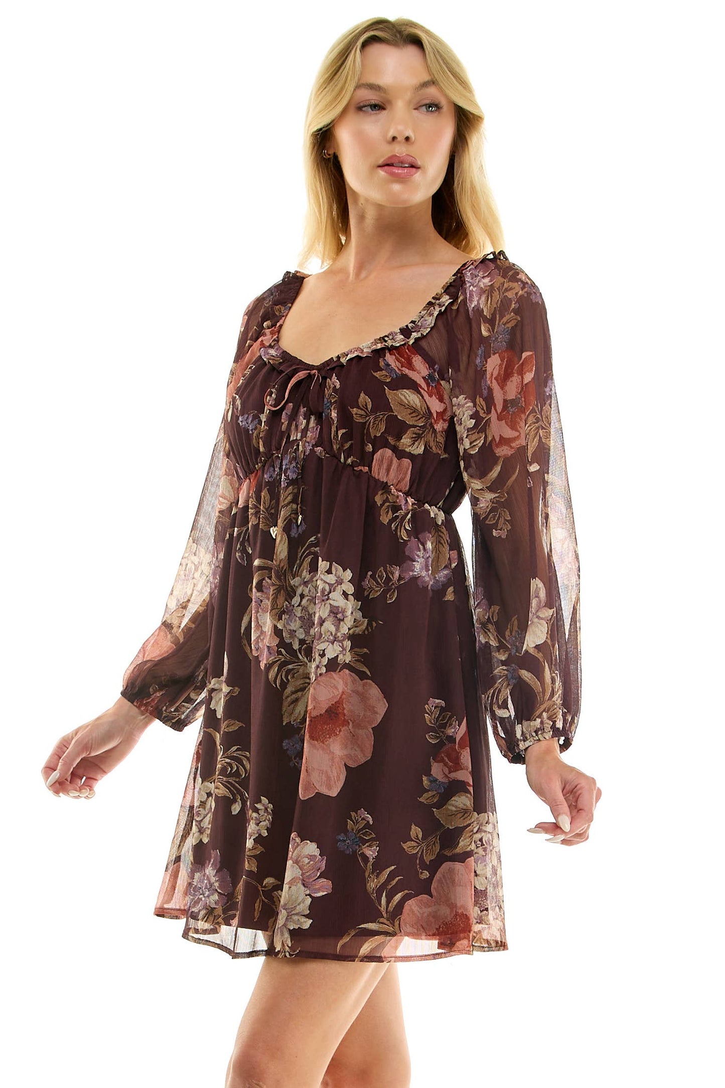VINTAGE FLORAL EMPIRE MINI DRESS