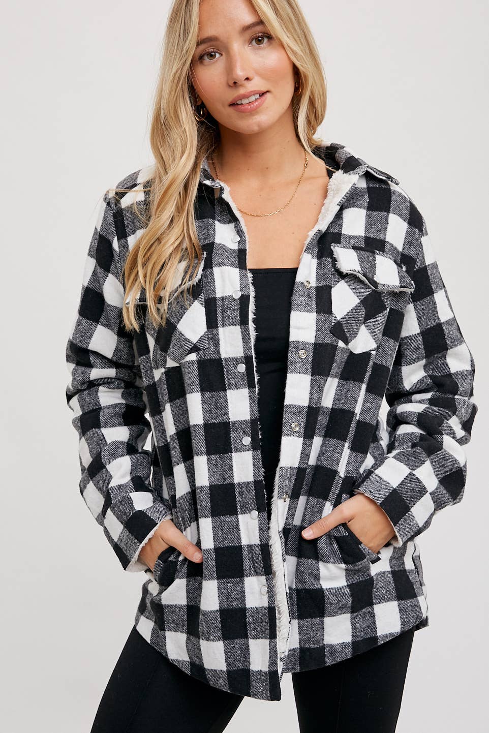 BUFFALO PLAID SHERPA-LINED SHACKET