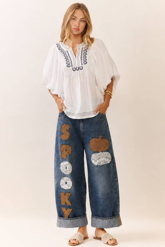 SPOOKY-ODDI Barrel Denim Jean
