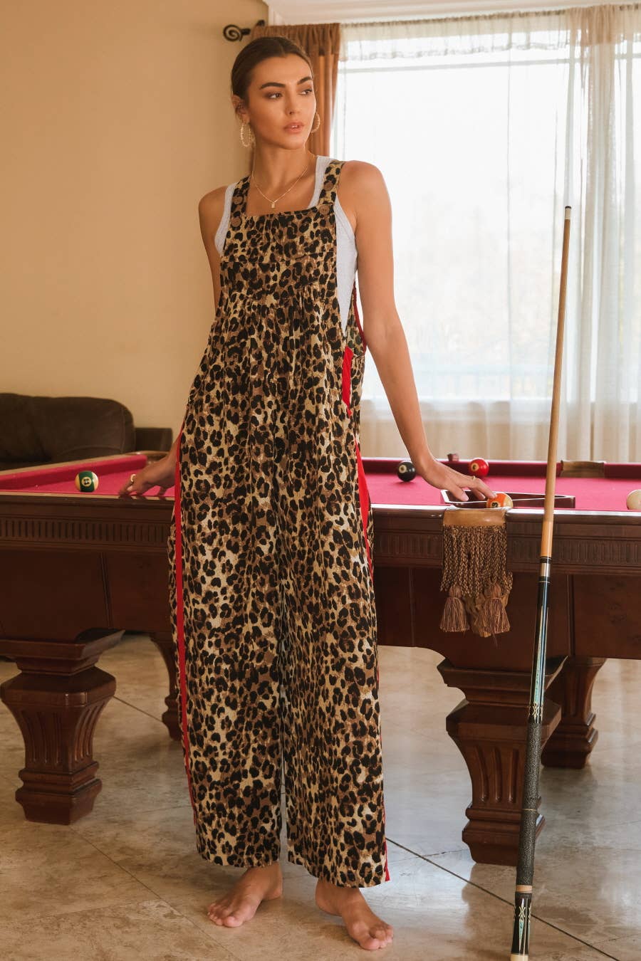 Bibi Leopard Printed Overall Jumpsuit