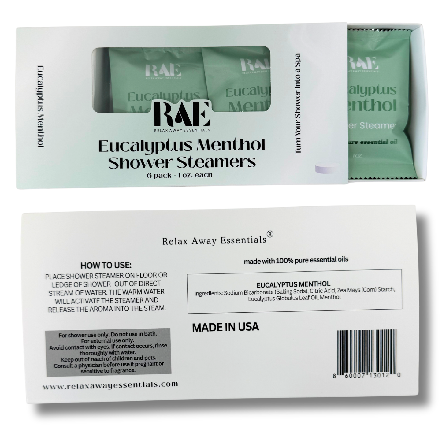 Eucalyptus Menthol Shower Steamers 6 Pack - Made in USA