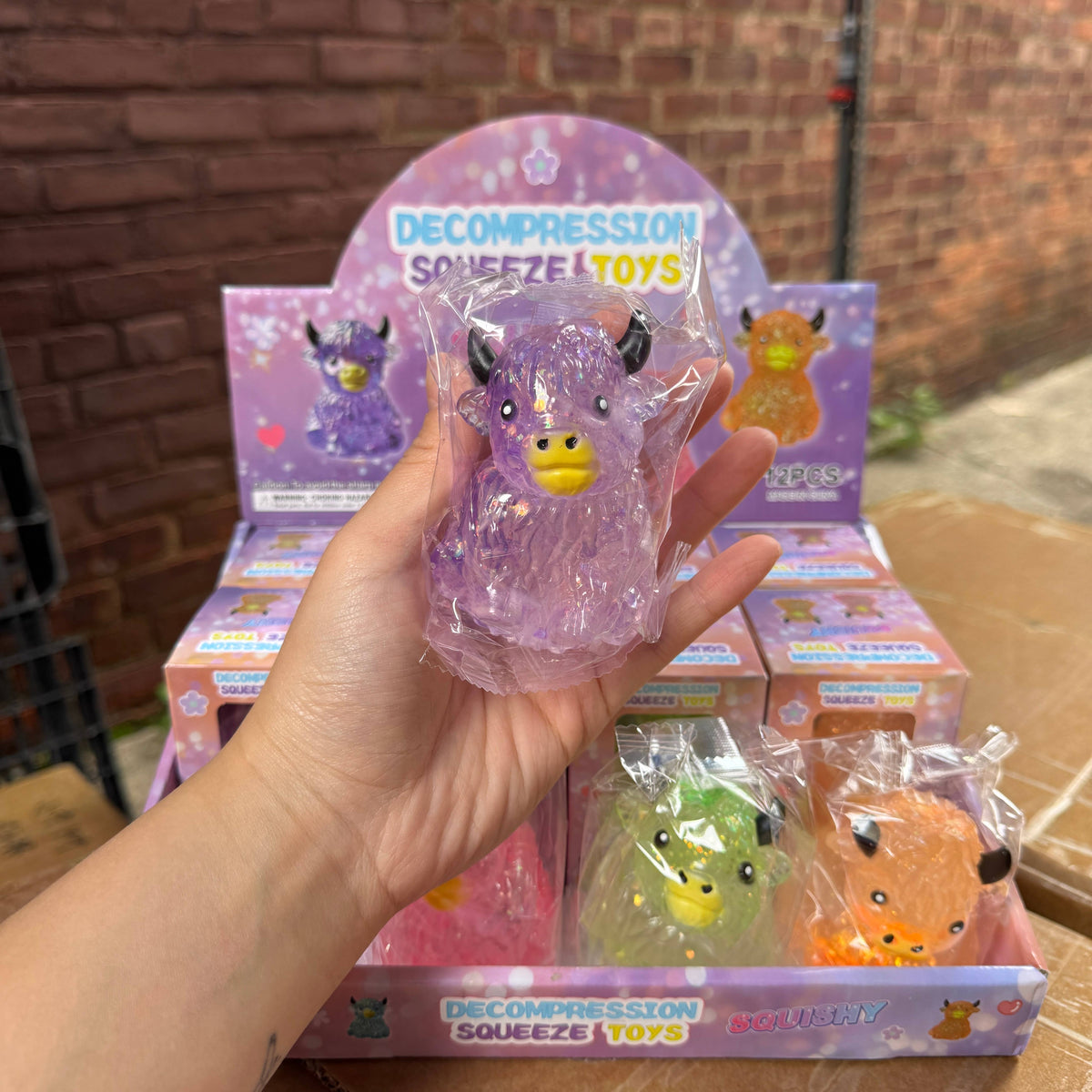 Coconut Oil Glitter Highland Cow SQUISHY