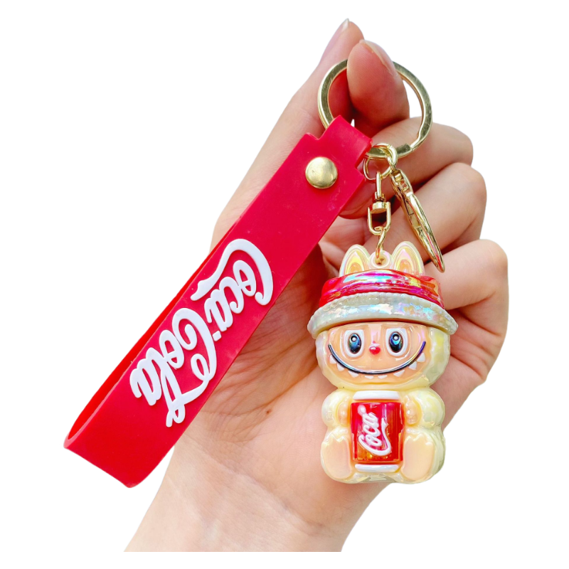 Monster Cola Shape Silicone Keychain Various Character