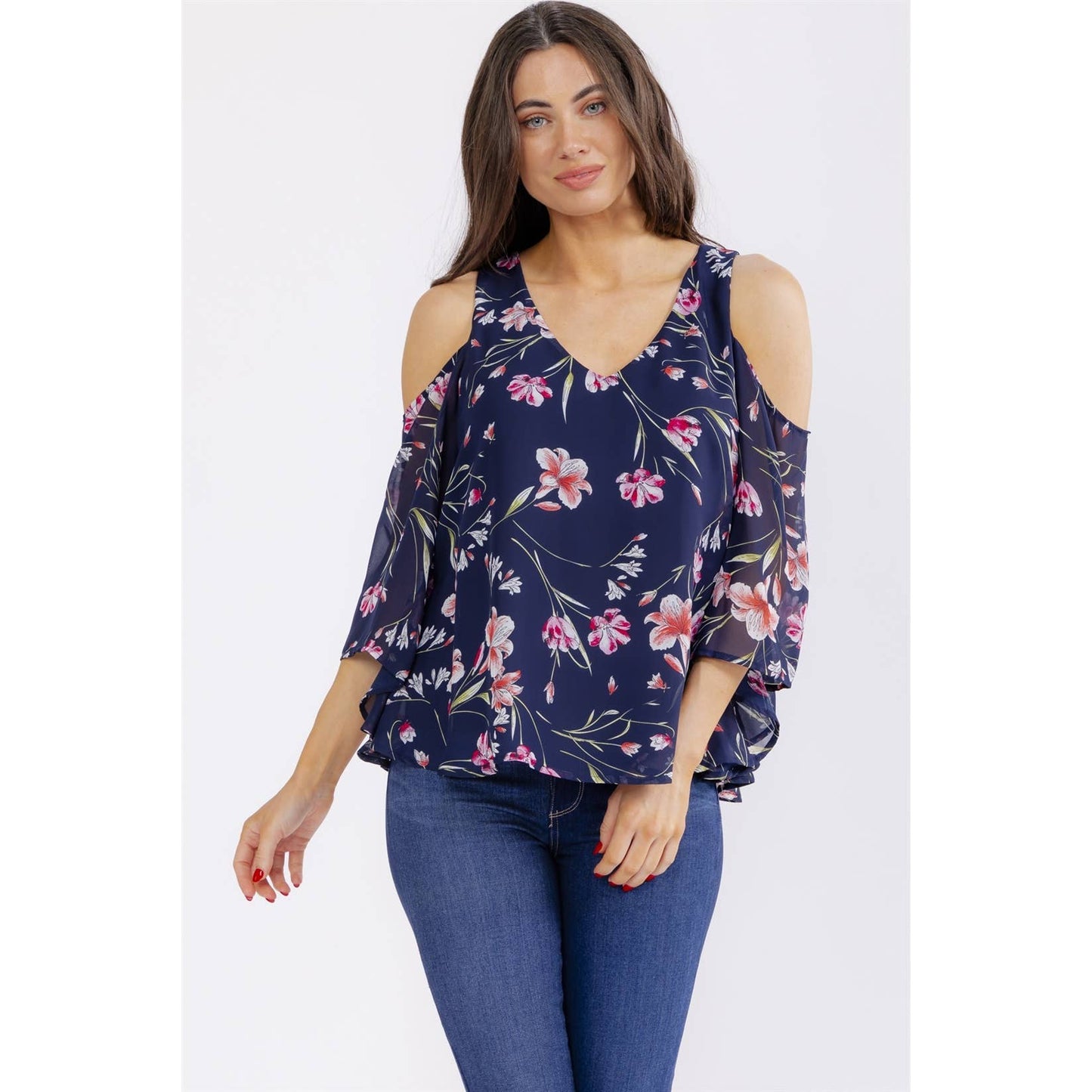 FLORAL COLD SHOULDER TOP