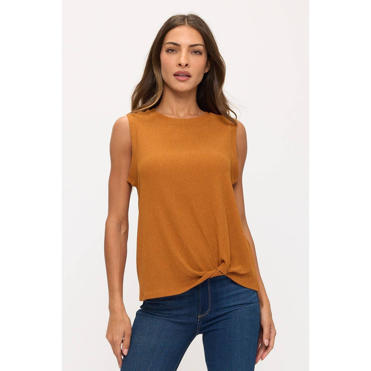 TEXTURE KNIT TWIST TANK