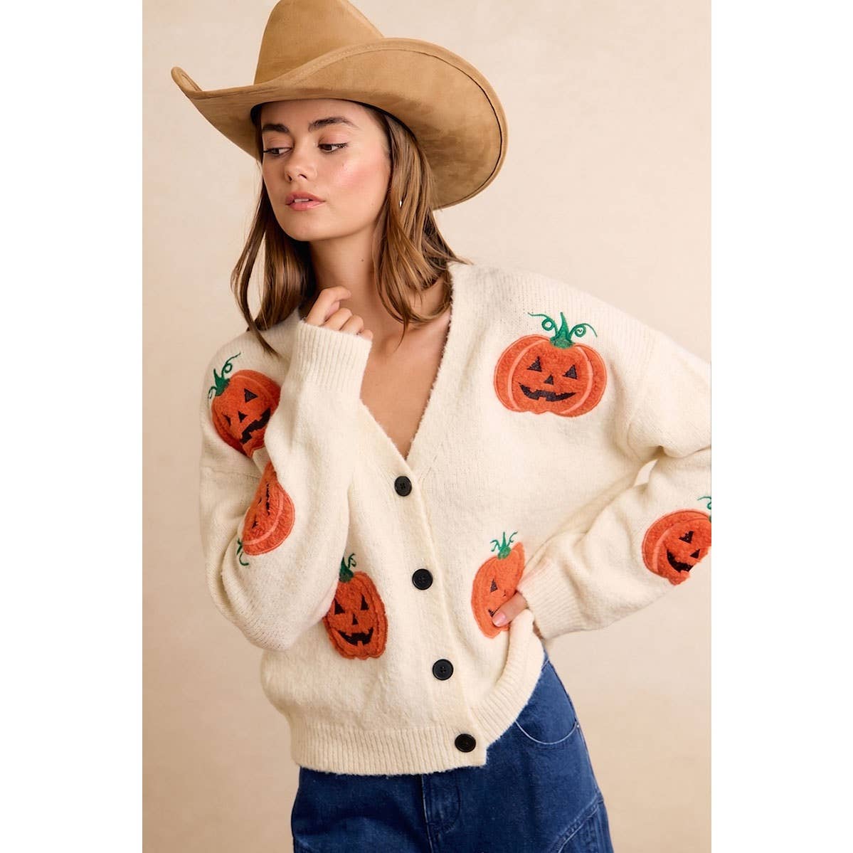 HALLOWEEN PUMPKIN BIBI KNIT CARDIGAN