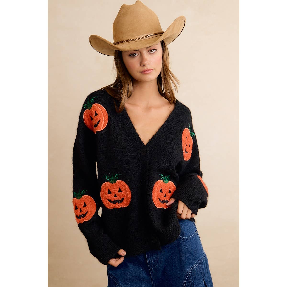 HALLOWEEN PUMPKIN BIBI KNIT CARDIGAN