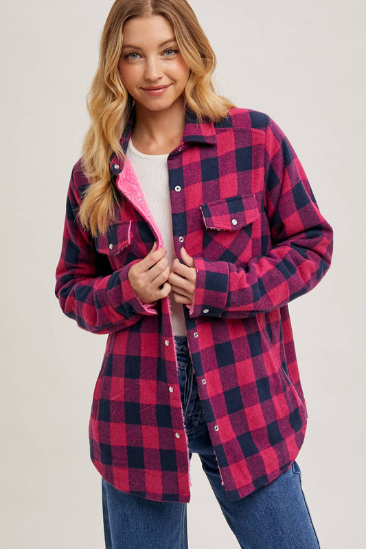 BUFFALO PLAID SHERPA-LINED SHACKET
