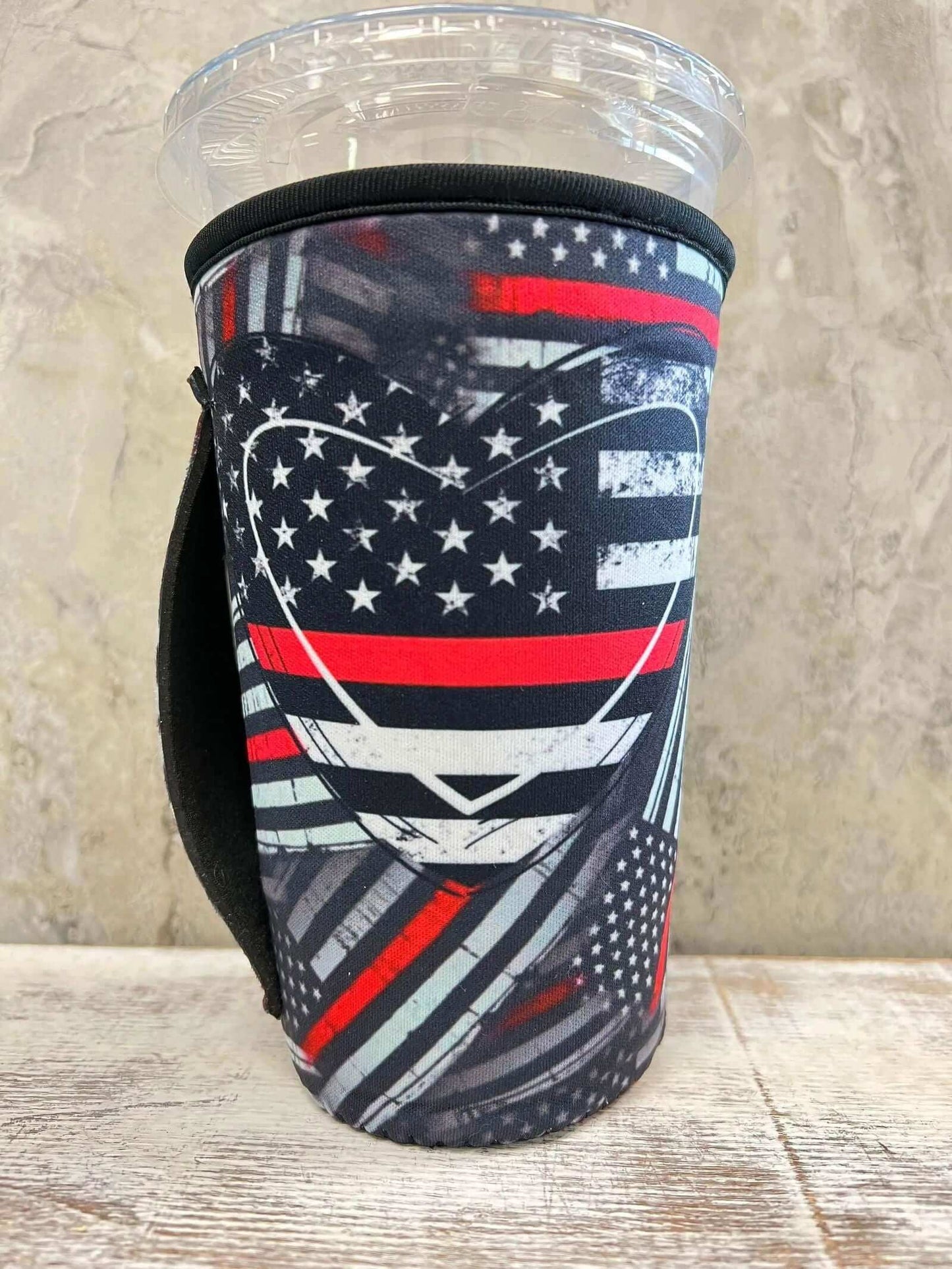 NEW** 20 OZ RED LINE HEART Insulated Cup Cover slip
