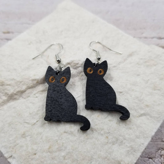 Halloween Black Cat Earrings