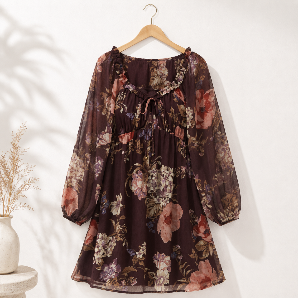 VINTAGE FLORAL EMPIRE MINI DRESS