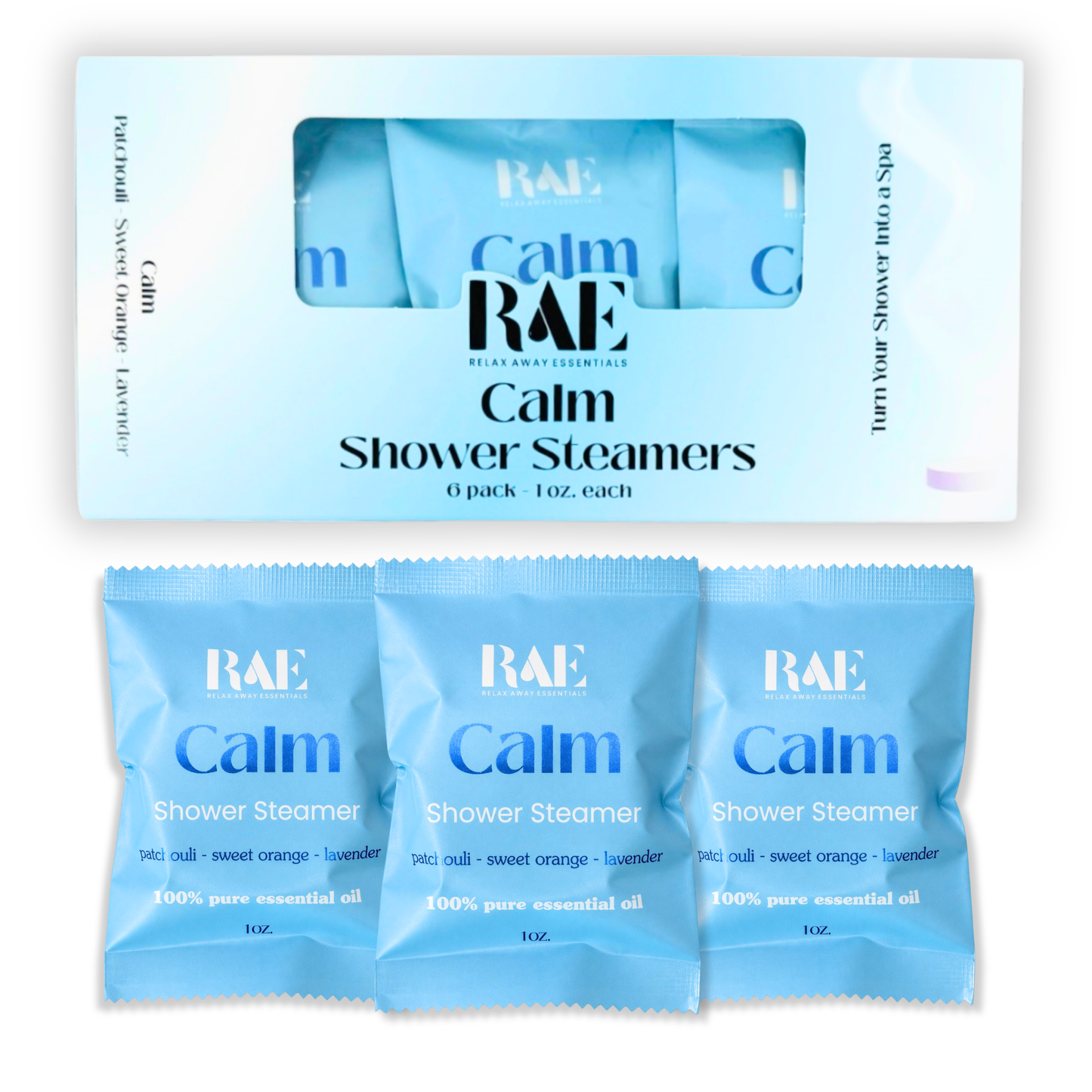 Calm Shower Steamers 6 Pack - Made in USA - Aromatherapy