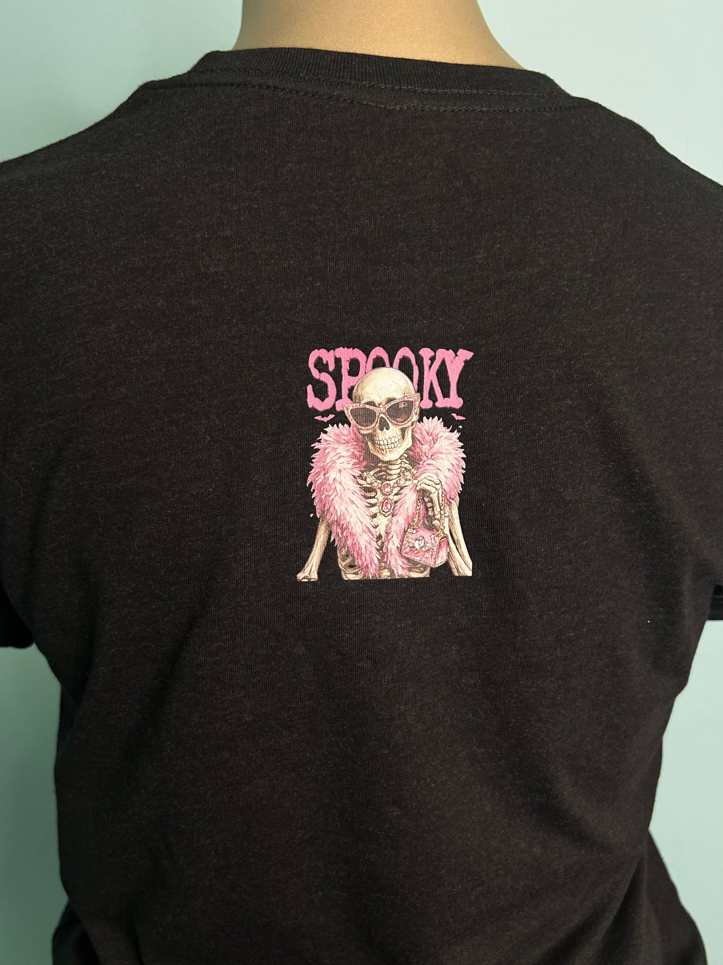Spooky Skeleton Blingy Rhinestone Graphic Tee