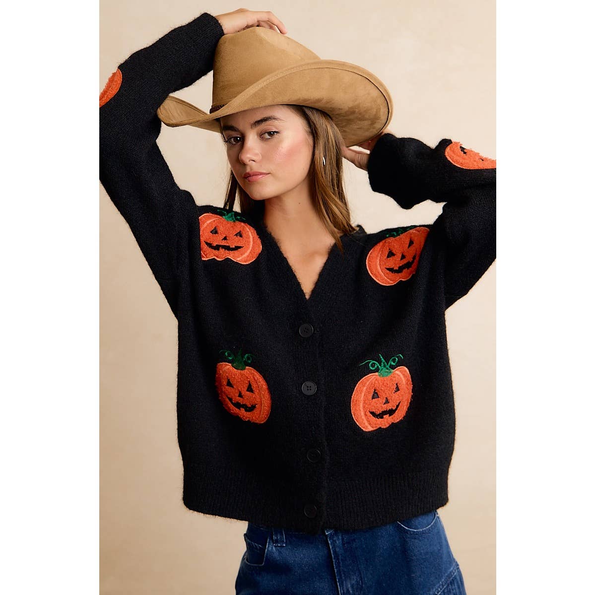 HALLOWEEN PUMPKIN BIBI KNIT CARDIGAN