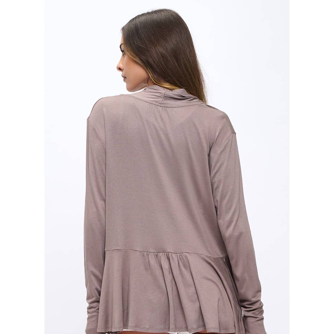 OPEN FRONT HIGH LOW CARDIGAN