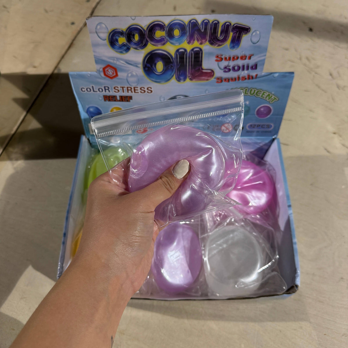 Coconut Oil Vaseline Metallic Round Ball Squishy