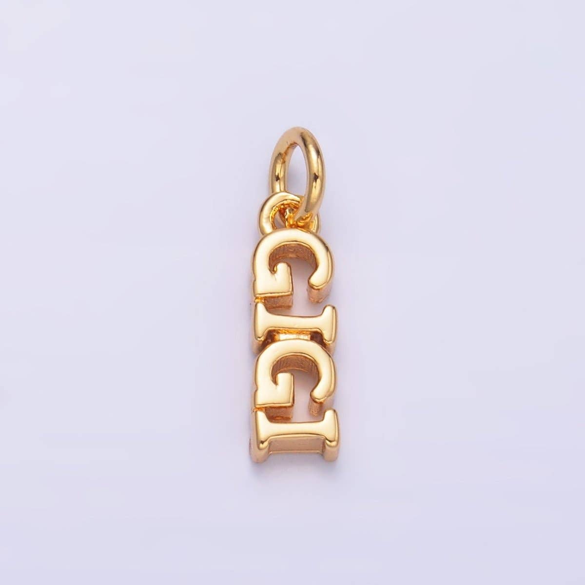 24K Gold Filled Grandma "GIGI" Script Charm in Gold & Silver | W424