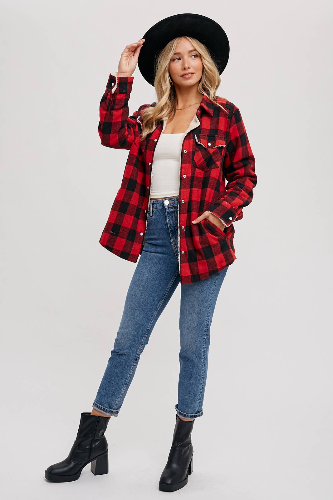 BUFFALO PLAID SHERPA-LINED SHACKET